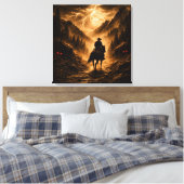 Stormachtig Vertrek: Gotische Bergpas Canvas Afdruk (Insitu (Slaapkamer))