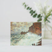 Stormachtig Weer een Etretat, Ruw Zee - Claude Mon Briefkaart (Staand voorkant)
