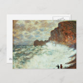 Stormachtig Weer een Etretat, Ruw Zee - Claude Mon Briefkaart (Voorkant / Achterkant)