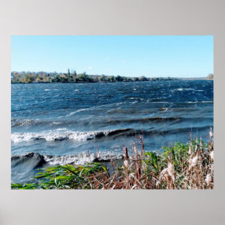 Stormachtig weer in oktober aan de Dnjepr Poster
