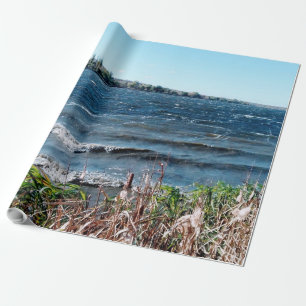 Stormachtig weer in oktober aan de Dnjepr-rivier Cadeaupapier