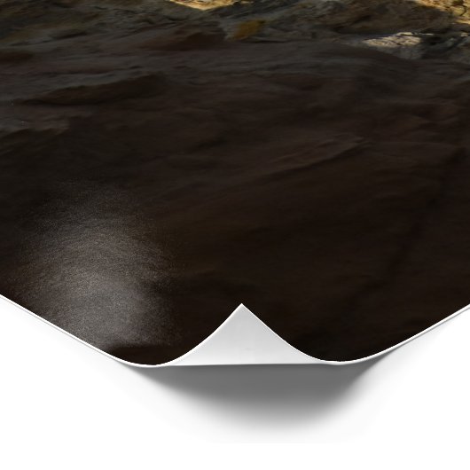 Stormachtig zee, golven die op stenen neerstorten perfect poster (Hoek)