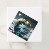 Stormachtig Zee in doorschijnende glasappel Bedankjes Labels (In situ)