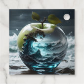 Stormachtig Zee in doorschijnende glasappel Bedankjes Labels (Achterkant)