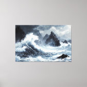Stormachtig Zee met dramatische Crashing Waves Canvas Afdruk (Voorkant)