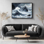 Stormachtig Zee met dramatische Crashing Waves Canvas Afdruk