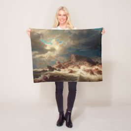 Stormachtig Zee met een scheepswrak (door Marcus L Fleece Deken