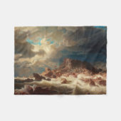 Stormachtig Zee met een scheepswrak (door Marcus L Fleece Deken (Voorkant (Horizontaal))