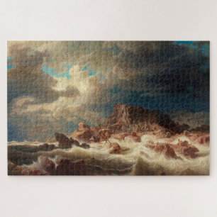 Stormachtig Zee met een scheepswrak (door Marcus L Legpuzzel
