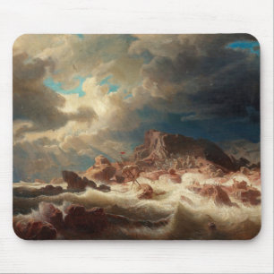 Stormachtig Zee met een scheepswrak (door Marcus L Muismat