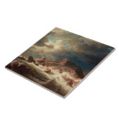 Stormachtig Zee met een scheepswrak (door Marcus L Tegeltje (Zijkant)