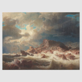 Stormachtig Zee met een scheepswrak (door Marcus L Tissuepapier