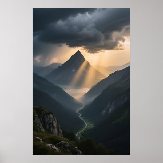 Stormachtige Afdaling Poster (Voorkant)