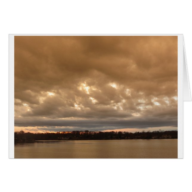 stormachtige avondlucht op het Pine Lake #3 (Voorkant Horizontaal)