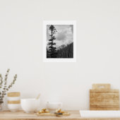 Stormachtige Berg Zwart en Wit Foto Poster (Keuken)