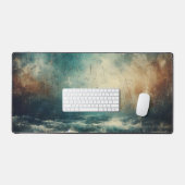 Stormachtige Blauwe Ocea Oude Foto Bureaumat (Keyboard & Muis)