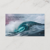 Stormachtige Blauwgroen Blue Ocean Wave Lifeguard Visitekaartje (Achterkant)