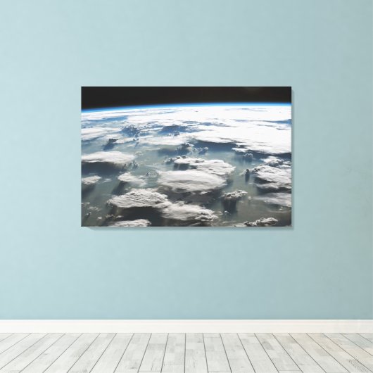 Stormachtige hemel boven de Amazone Canvas Afdruk (Insitu (Houten vloer))