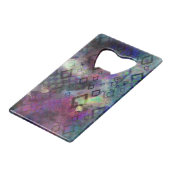 Stormachtige kleurrijke waterverfsamenvatting met creditkaart flessenopener (Achterkant Gekanteld)