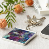 Stormachtige kleurrijke waterverfsamenvatting met sleutelhanger (Zijkant)