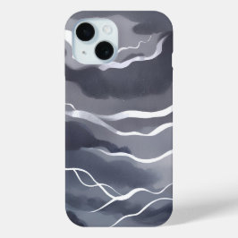 Stormachtige luchten | Donkergrijze lucht waterver iPhone 15 Case