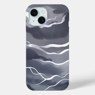 Stormachtige luchten   Donkergrijze lucht waterver iPhone 15 Case