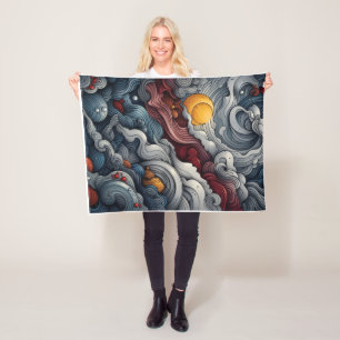 Stormachtige Nachtelijke Hemel Wolken En Glinstere Fleece Deken