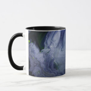 Stormachtige Oceaan Navy Blauwe Abstracte Acryl Gi Mok
