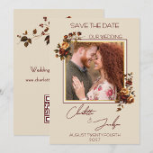 Stormachtige Roest Roos Foto Herfst Bruiloft Save The Date