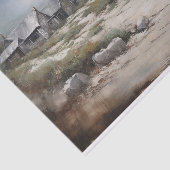 Stormachtige rustieke kustlandschap schilderij Dec Tissuepapier (Detail)