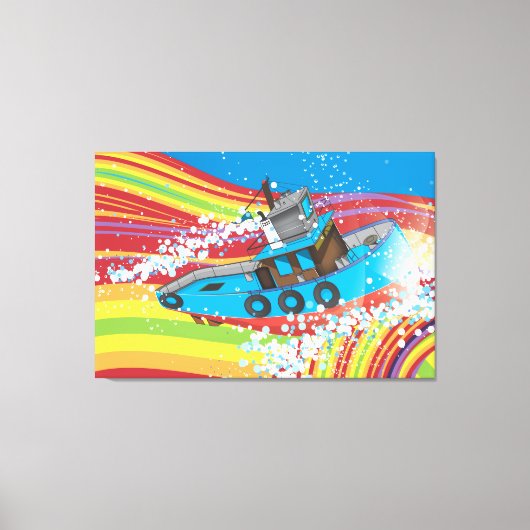 Stormachtige Vissersboot Canvas Afdruk (Voorkant)