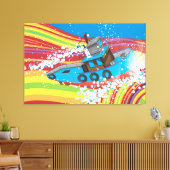 Stormachtige Vissersboot Canvas Afdruk (Insitu (Woonkamer))