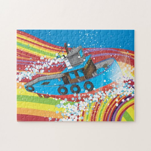 Stormachtige vissersboot legpuzzel (Horizontaal)
