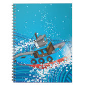 Stormachtige Vissersboot Notitieboek (Voorkant)