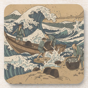 Stormachtige zee bier onderzetter