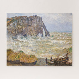 Stormachtige zee in Étretat | Monet | Legpuzzel