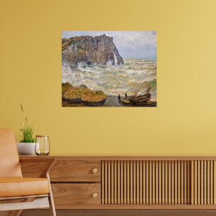 Stormachtige zee in Étretat   Monet   Poster