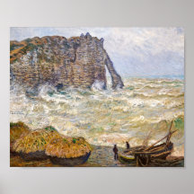 Stormachtige zee in Étretat | Monet |