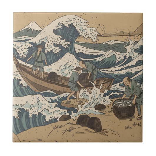 Stormachtige Zee Tegeltje (Voorkant)