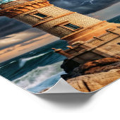 Stormachtige Zeeen en blikseminslagen: de veerkrac Poster (Hoek)