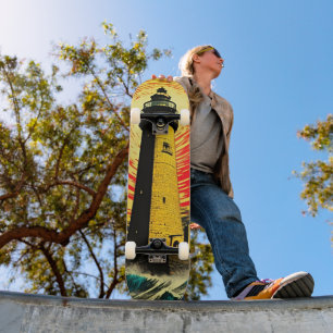 Stormachtige Zeeen en gedurfde vuurtoren Persoonlijk Skateboard