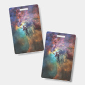 Stormachtige Zeeen van Lagune Nebula in Boogschutt Badge (Voor- en achterkant)