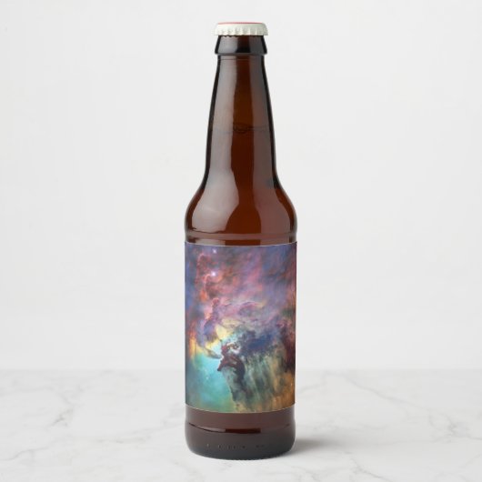 Stormachtige Zeeen van Lagune Nebula in Boogschutt Bier Etiket (Voorkant)