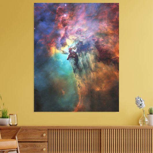 Stormachtige Zeeen van Lagune Nebula in Boogschutt Canvas Afdruk (Insitu (Woonkamer))