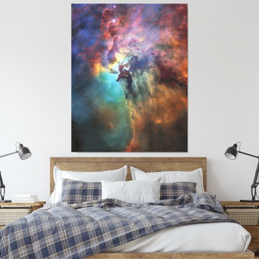 Stormachtige Zeeen van Lagune Nebula in Boogschutt Canvas Afdruk (Insitu (Slaapkamer))