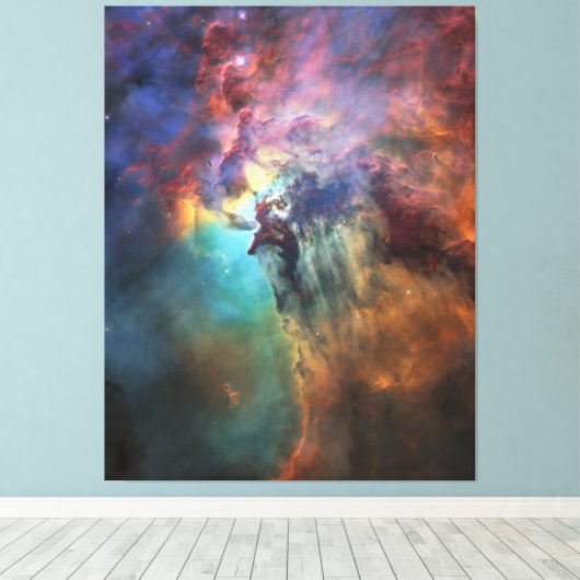 Stormachtige Zeeen van Lagune Nebula in Boogschutt Canvas Afdruk (Insitu (Houten vloer))