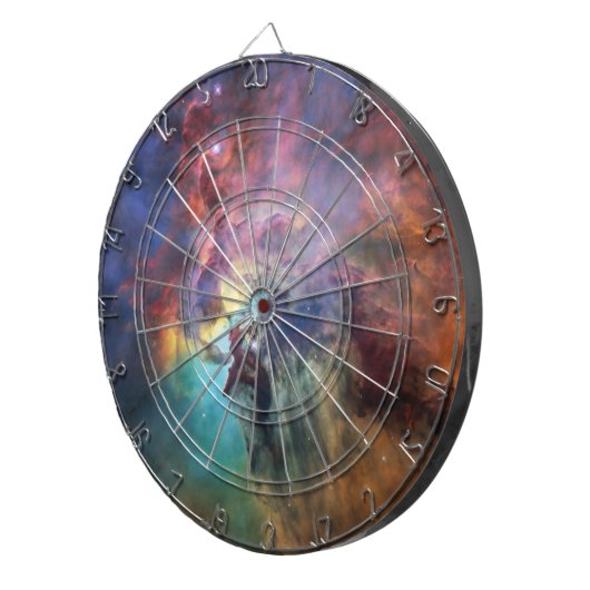 Stormachtige Zeeen van Lagune Nebula in Boogschutt Dartbord (Voorkant Rechts)