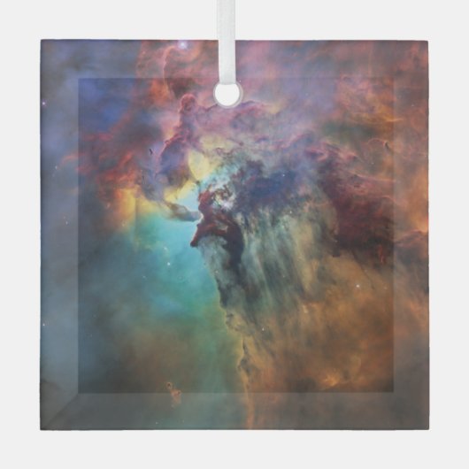 Stormachtige Zeeen van Lagune Nebula in Boogschutt Glas Ornament (Voorkant)