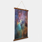 Stormachtige Zeeen van Lagune Nebula in Boogschutt Hangend Wandkleed (Gebogen)