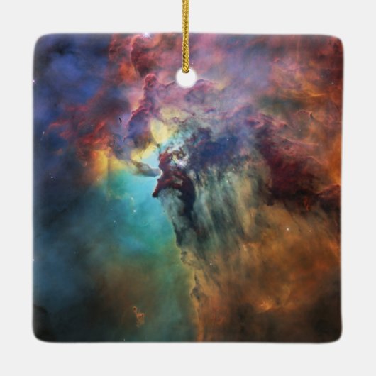 Stormachtige Zeeen van Lagune Nebula in Boogschutt Keramisch Ornament (Achterkant)